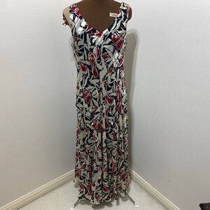 Jones New York Collection 100% Silk Maxi Dress Size 12